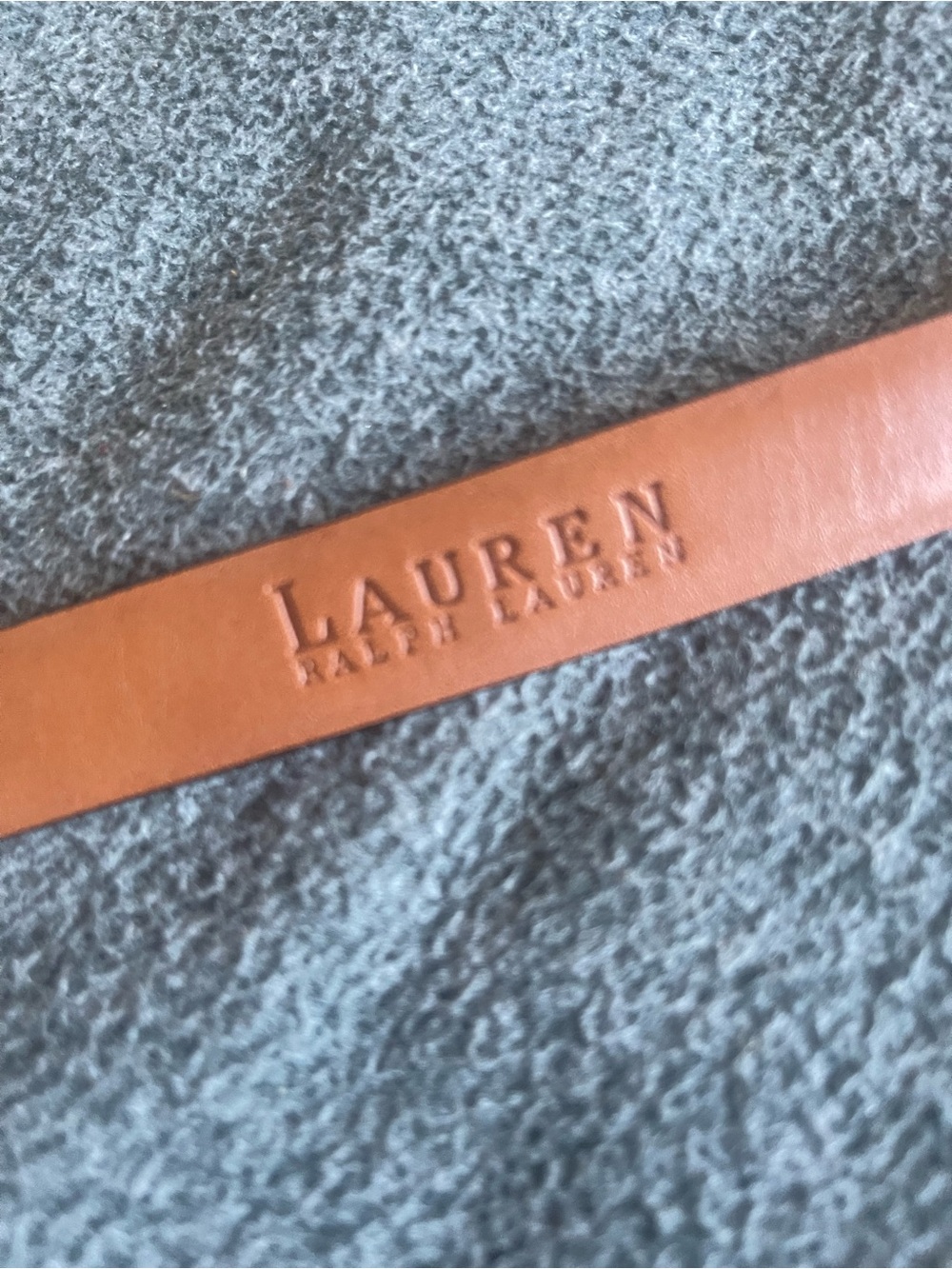 Lauren Ralph Lauren Cognac Leather Logo Belt Strap